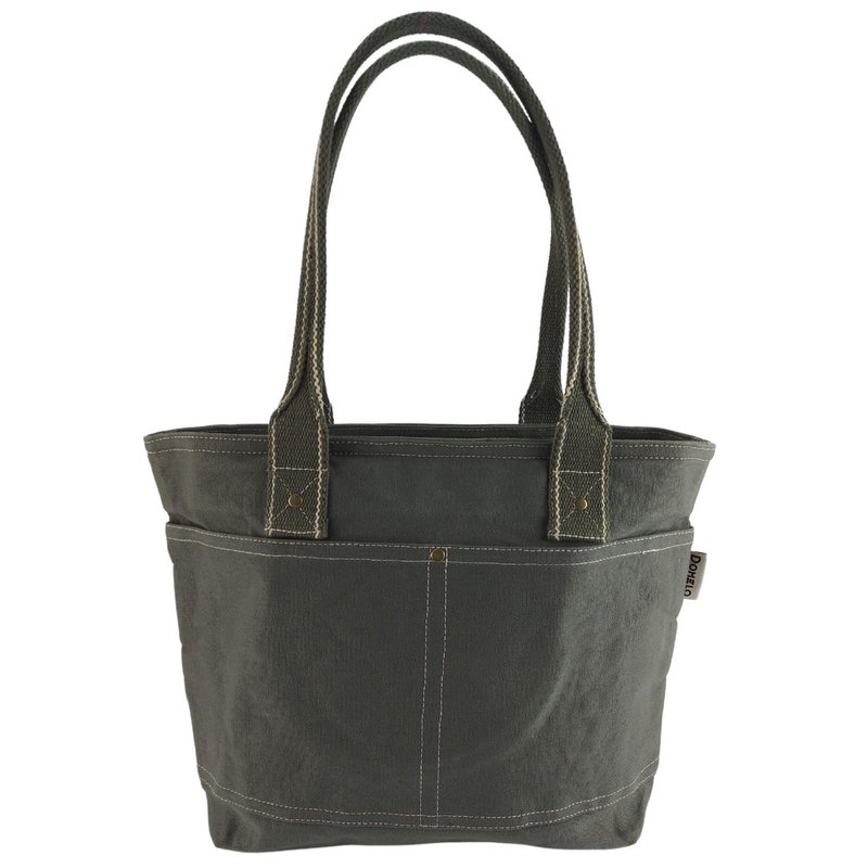 Domelo Damen gewachste Canvas Shopper. Wasserabweisende Handtasche.  Vegane Schultertasche . Einfarbig Damentasche A4 geeignet