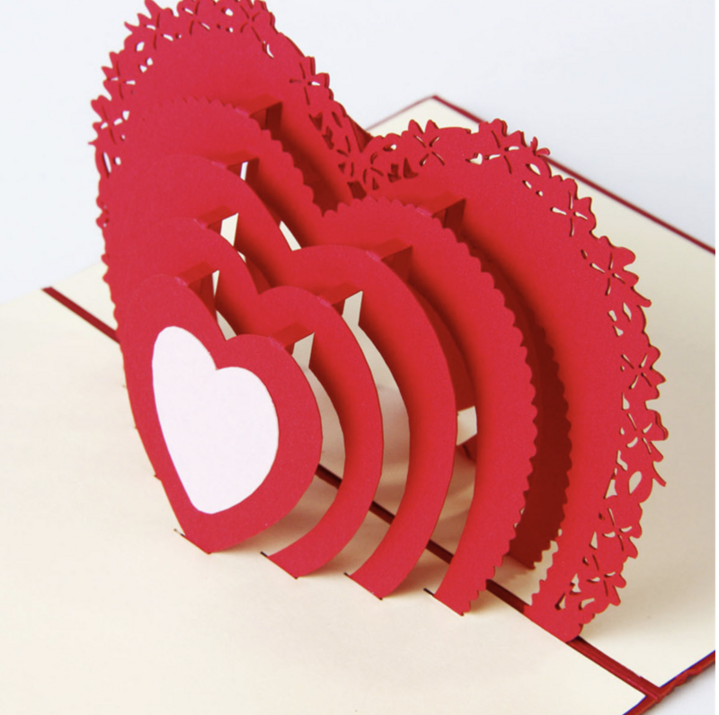 3D-Herz-Popup-Karte für Muttertag und Valentinstag