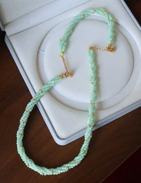 Lucky Jade Flettet Halskæde & Armbånd Sæt
