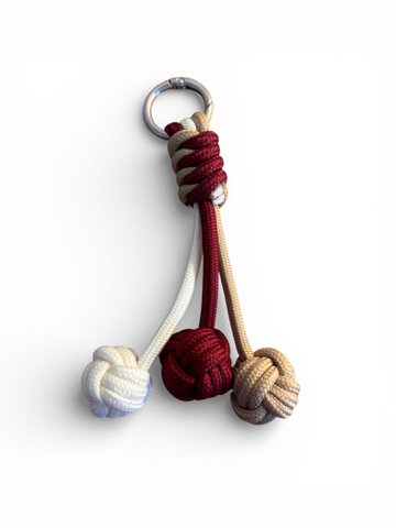 Sleutelhanger - Dotty Pops - Beige - Bordeaux - Wit
