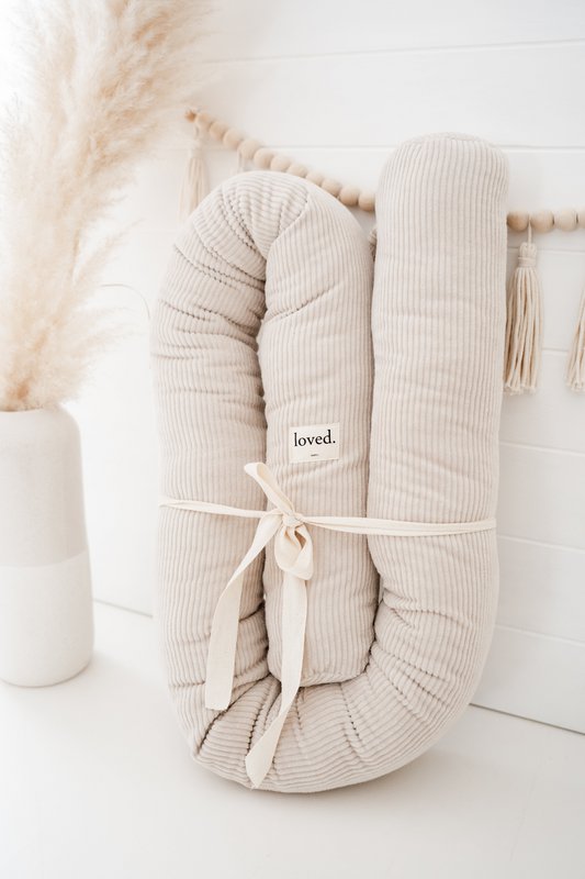 Sengeslange seng kant creme/beige CORD