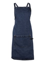 Forklæde DENIM crossback - 75x85 cm, blå
