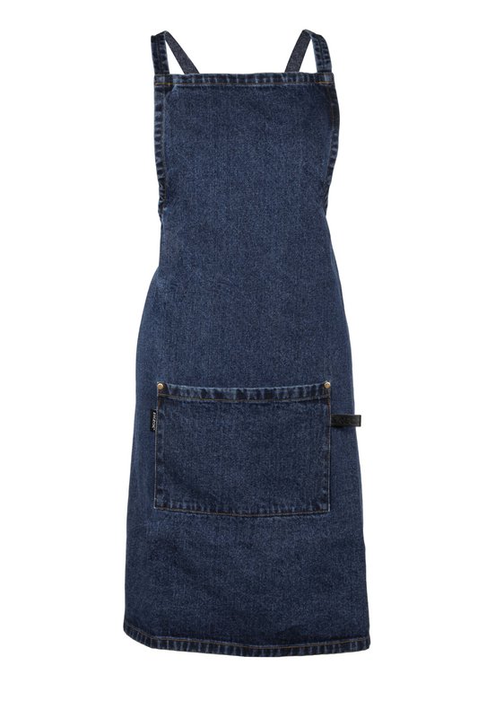 Forklæde DENIM crossback - 75x85 cm, blå