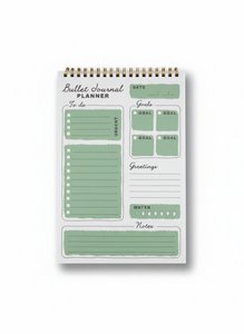Daily Goals Bullet Journal Planner - Green Layout
