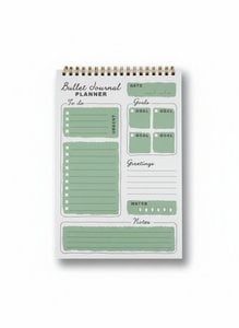 Daily Goals Bullet Journal Planner - Green Layout