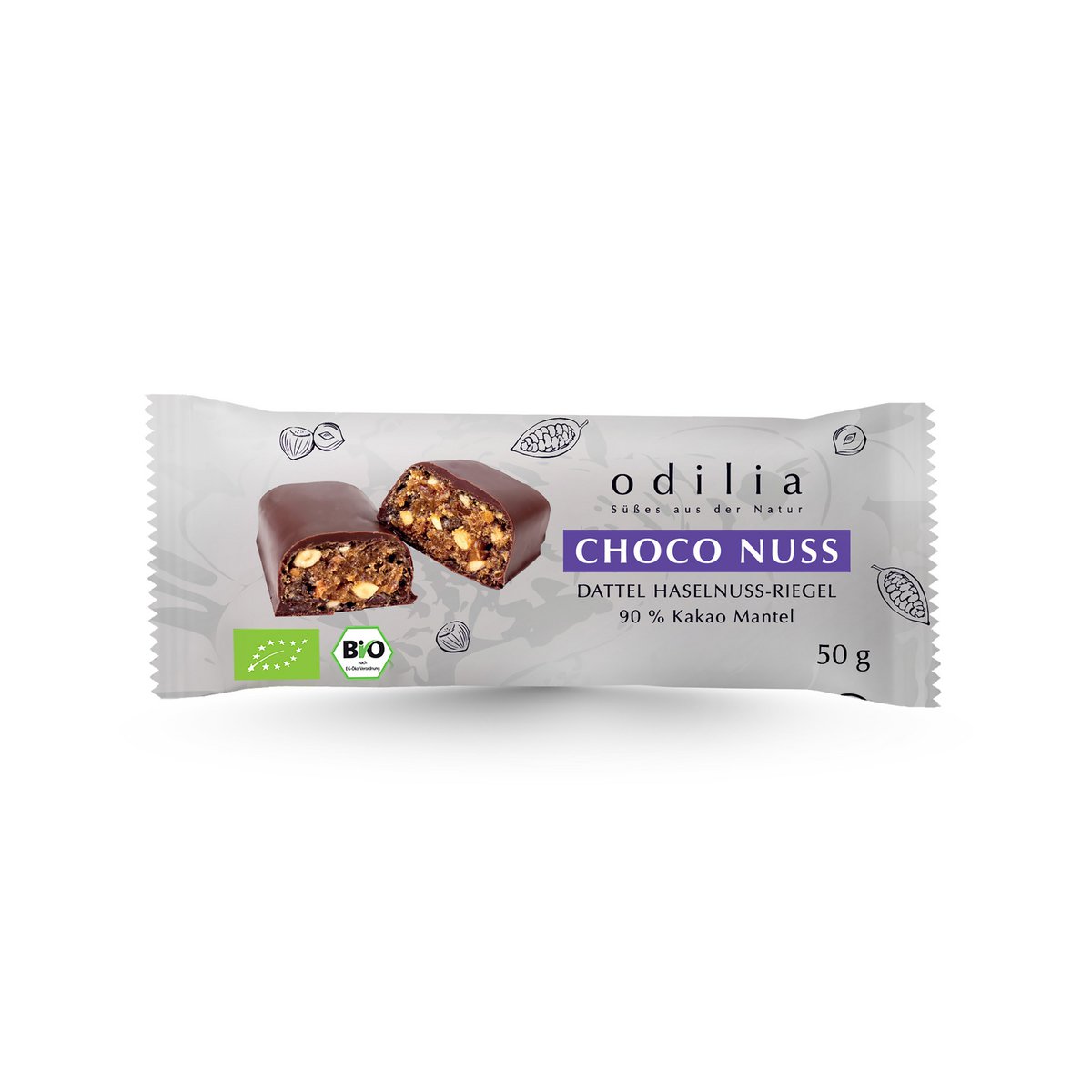 Chocolate nut organic date-hazelnut bars
