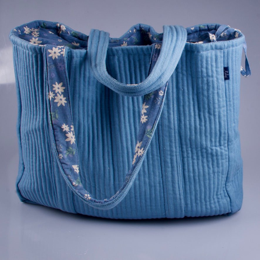 Tote Bag (L) - azul de algodón orgánico