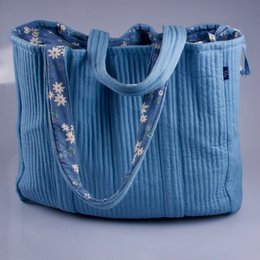 Tote Bag (L) - blå af økologisk bomuld