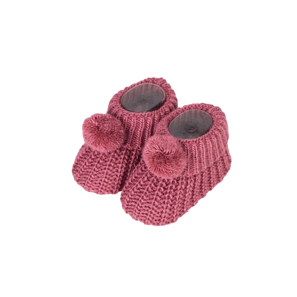 Patucos de punto para bebé con pompón, caja de 8