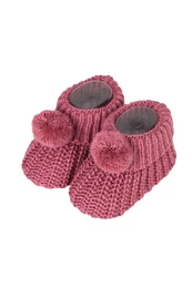 Patucos de punto para bebé con pompón, caja de 8