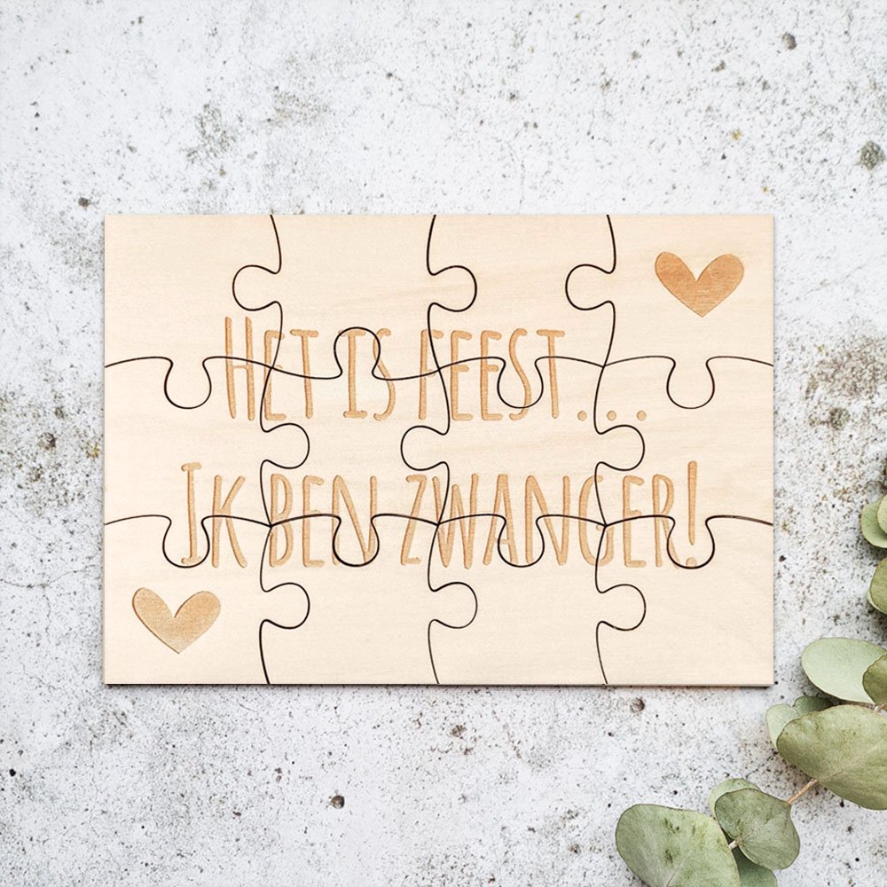 Pregnancy Announcement Wooden Puzzle | It's party time... I'm pregnant!