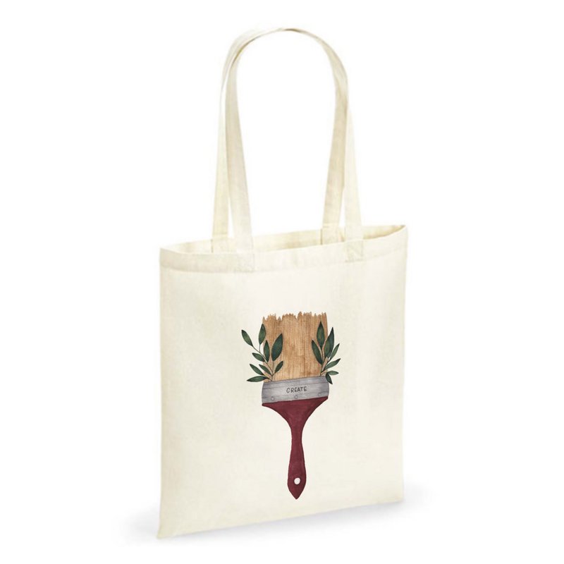 Jute bag »brush«- sustainable fabric bag with botanical design