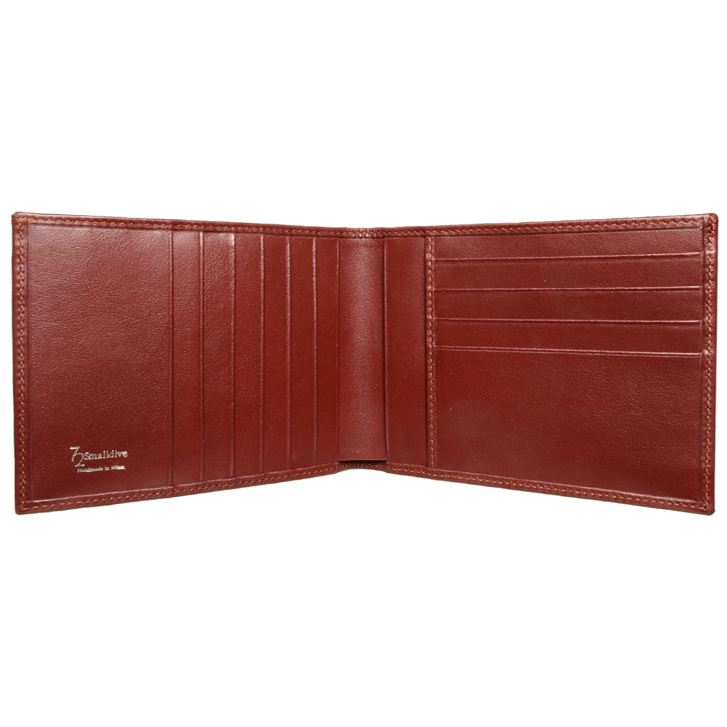 8 Credit Card Buffed Leather Billfold Brown