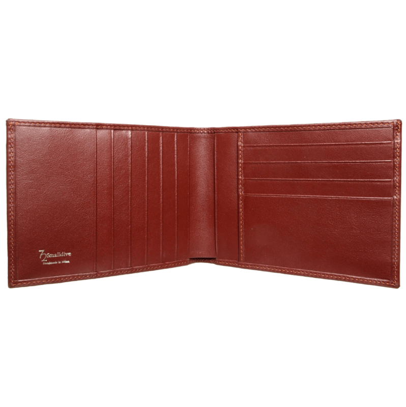 8 Credit Card Buffed Leather Billfold Brown