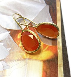 Øreringe cateye sten orange