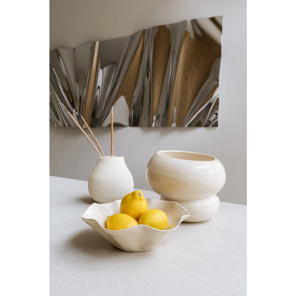 Handmade bowl Kate from Portuguese ceramics 25 x 8 cm matt gloss ecru