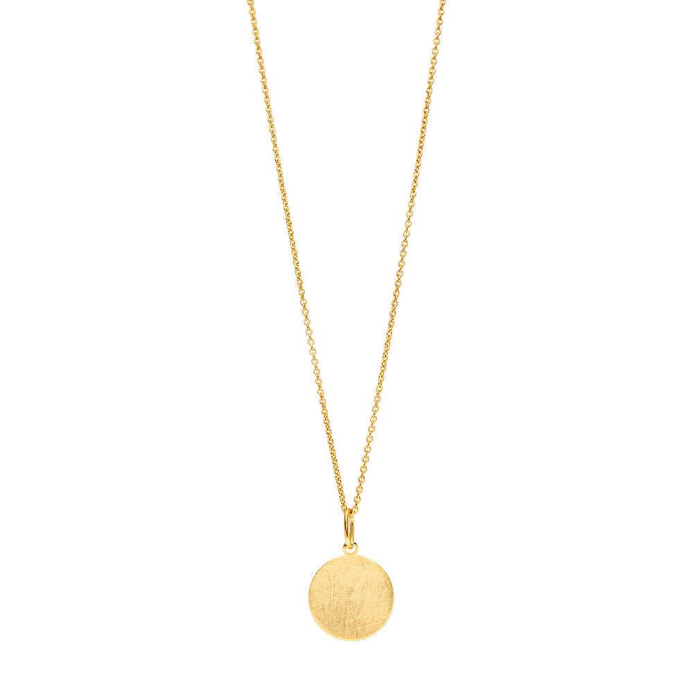 Halskette Plättchen 14mm, 50cm lang, 18 K gelbgold vergoldet