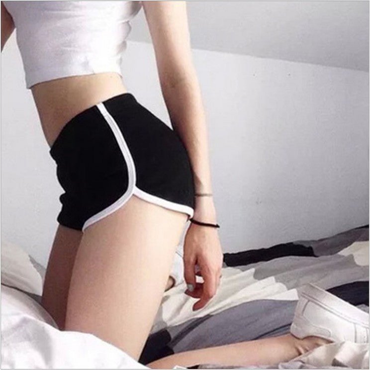 Women's sports shorts, home casual solid-color fashionable yoga beach pants, candy-colored hot pants