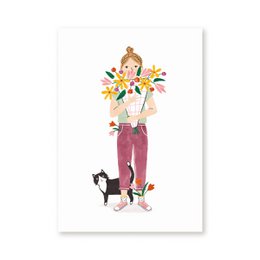Postkort | Blomsterpige