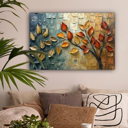 Canvas schilderij  - Wanddecoratie Boom - Abstract - Natuur - Kunst - Muurdecoratie woonkamer - Kamer decoratie modern - Abstracte schilderijen