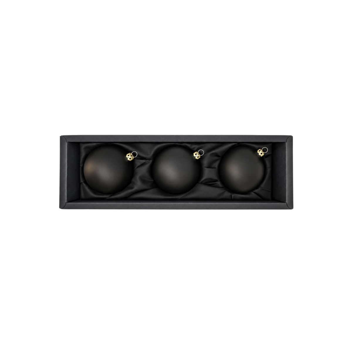 "night" - 8 cm kerstballen mat zwart