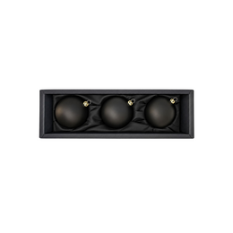 "night" - 8 cm kerstballen mat zwart