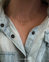 Ketting met ring - Roségoud