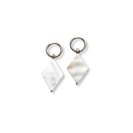 Øreringe Shell Diamond - Sølv