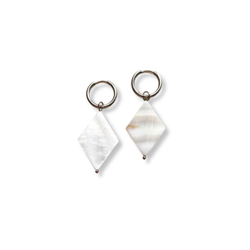 Øreringe Shell Diamond - Sølv
