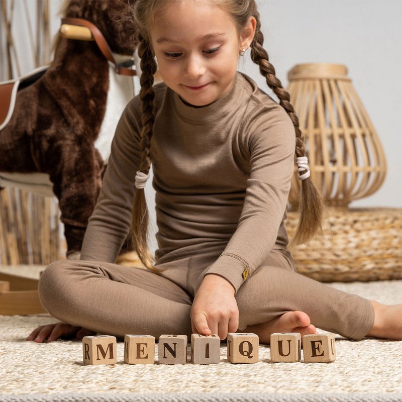 Pull à manches longues Merino 160 pour enfants, beige