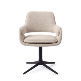 Upholstered swivel dining chair with a modern, minimalist design. Available in multiple color options including grey, chestnut, green, and driftwood.