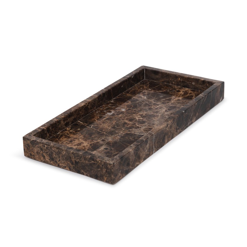 Marble tray tray 15x30cm brown