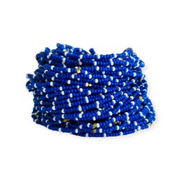 Masai Beaded Bracelet Blanc Bleu 5 Bleu