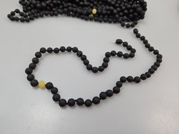 Handmade black amber necklace for him or her mens jewelry wholesale