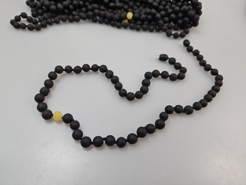 Handmade black amber necklace for him or her mens jewelry wholesale