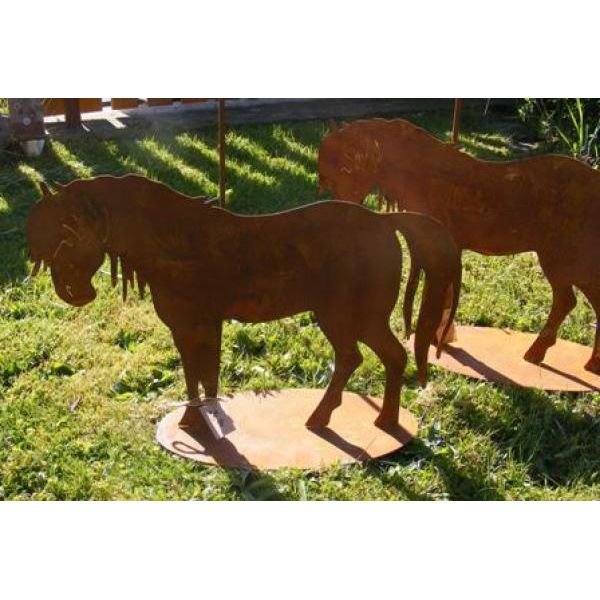 Metal decorative figure horse | Patina garden decoration vintage pony