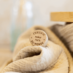 Bottle bottle of "certified best dad" in cork and wood - My Bambou