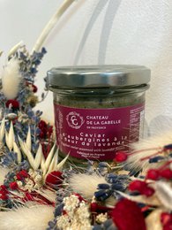 Eggplant caviar with organic lavender flower
