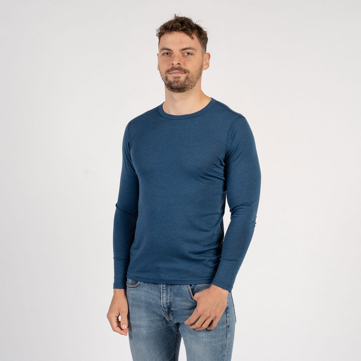 Men's Merino 160 Long Sleeve Crew Denim