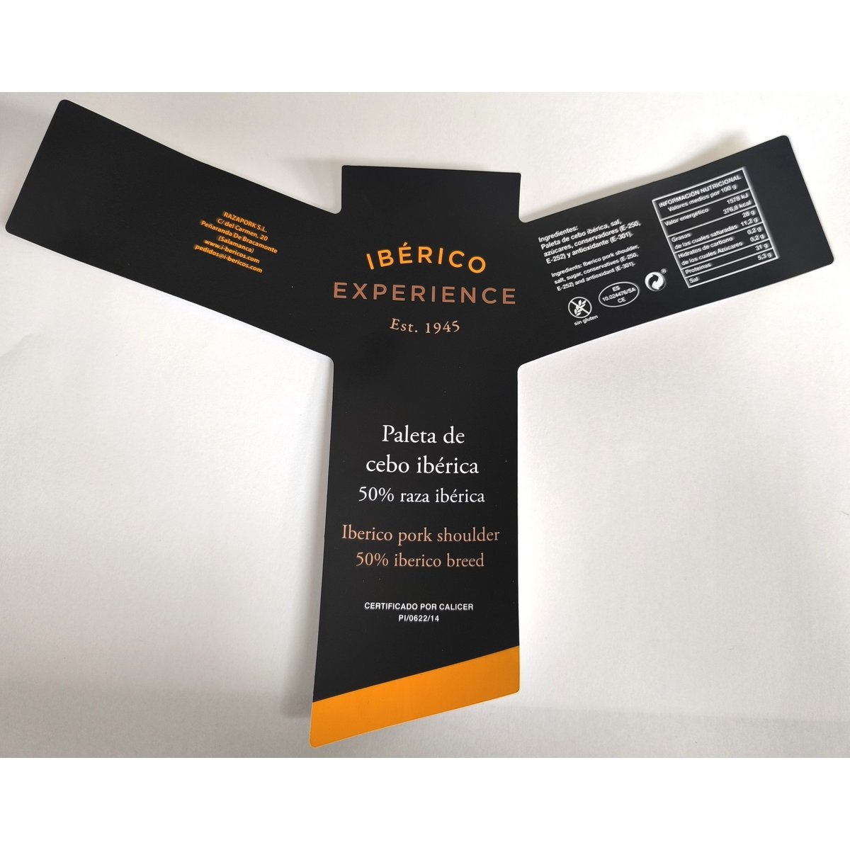 Paleta de cebo 50% ibérica centro (2.2-2.5kg)
