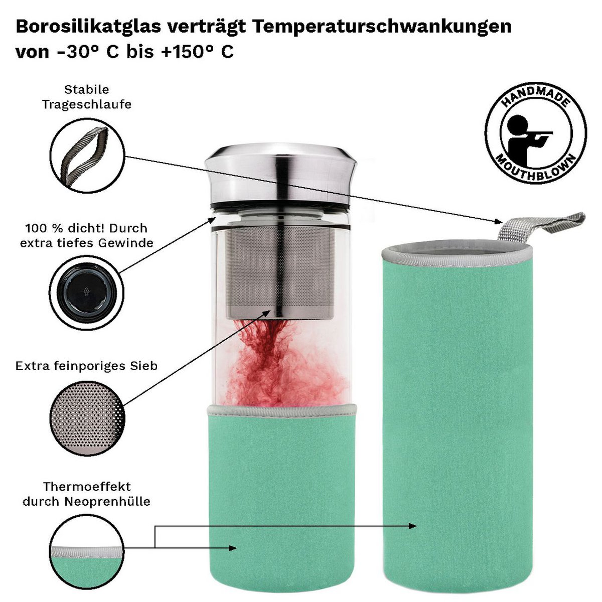 Creano Teamaker Türkis 400ml