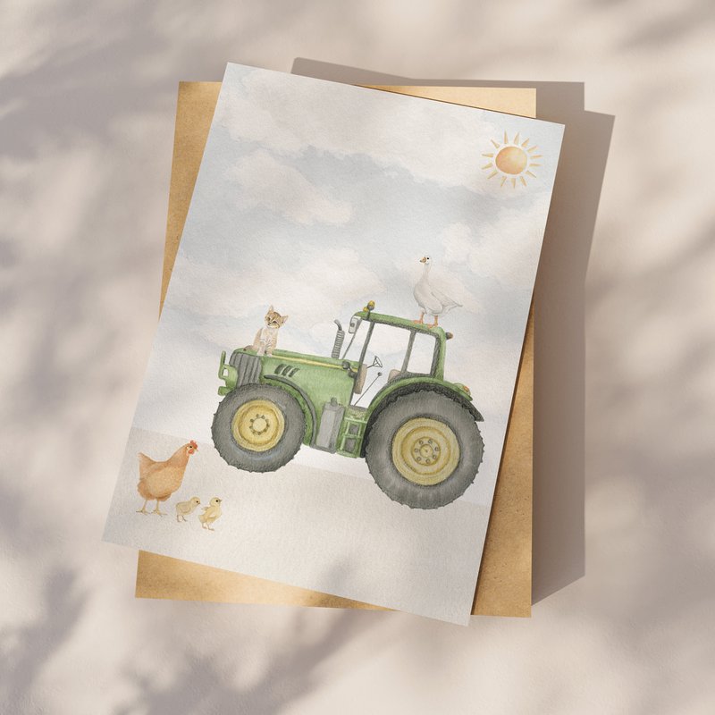 Postkort traktor
