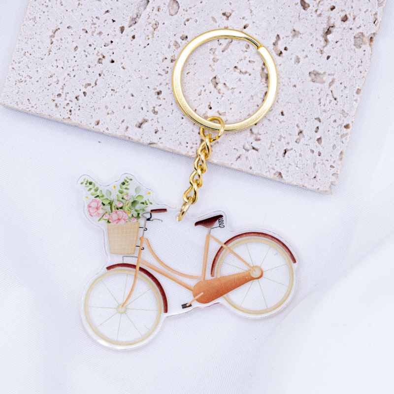 Key Trailer Bicycle Flower Basket Acryl - Gift Feed Spring