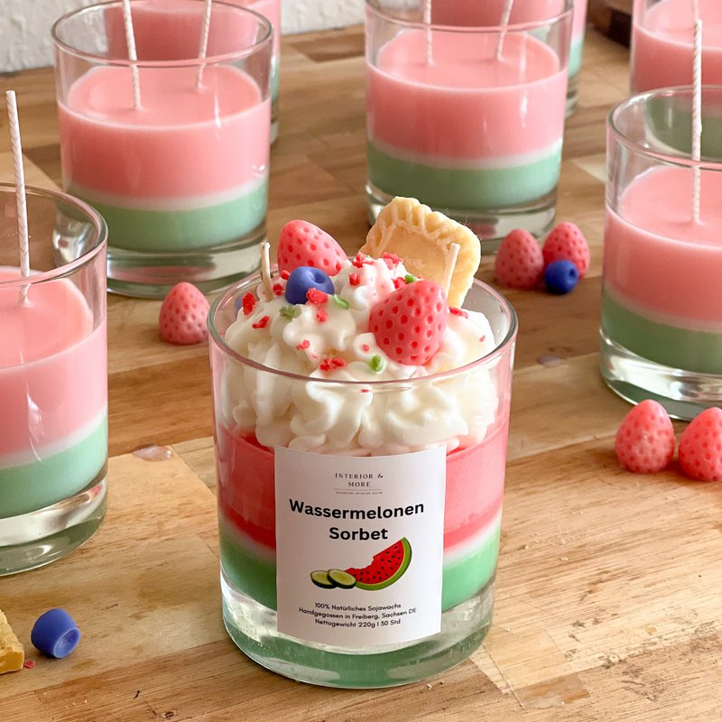 Sorbetto di anguria a candela da dessert