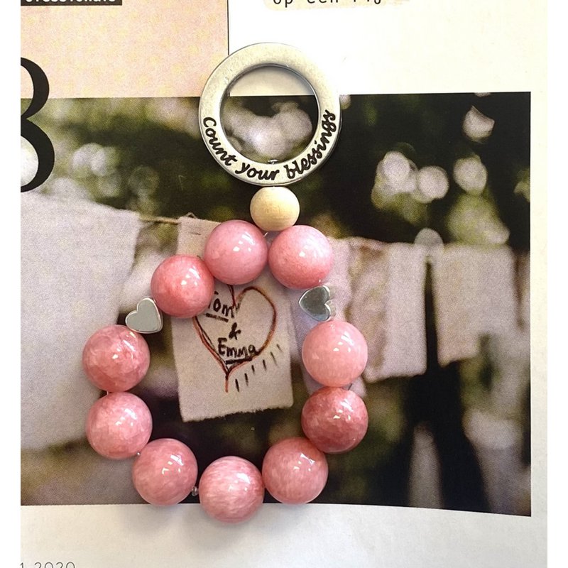 Keychain protective stone Rhodochrosite / love