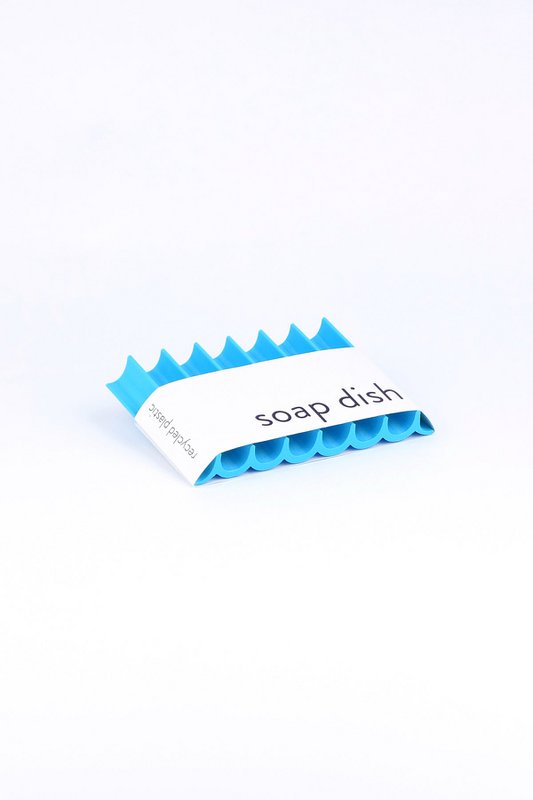 Soap dish made from recycled PET ocean blue wave