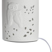 Porcelain lamp ellipse pair of owls
