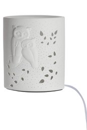 Porcelain lamp ellipse pair of owls