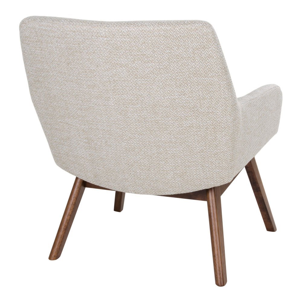London Lounge Chair - Stof, Walnoothout, Zand - 65x63x73 cm