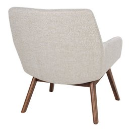 Poltrona lounge London - Tessuto, Legno di noce, Sabbia - 65x63x73 cm